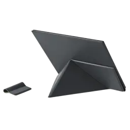 Funda BOOX Magnetic para Note Air5 C en gris oscuro, diseño plegable tipo origami con soporte ajustable y clip magnético adicional para sujeción segura