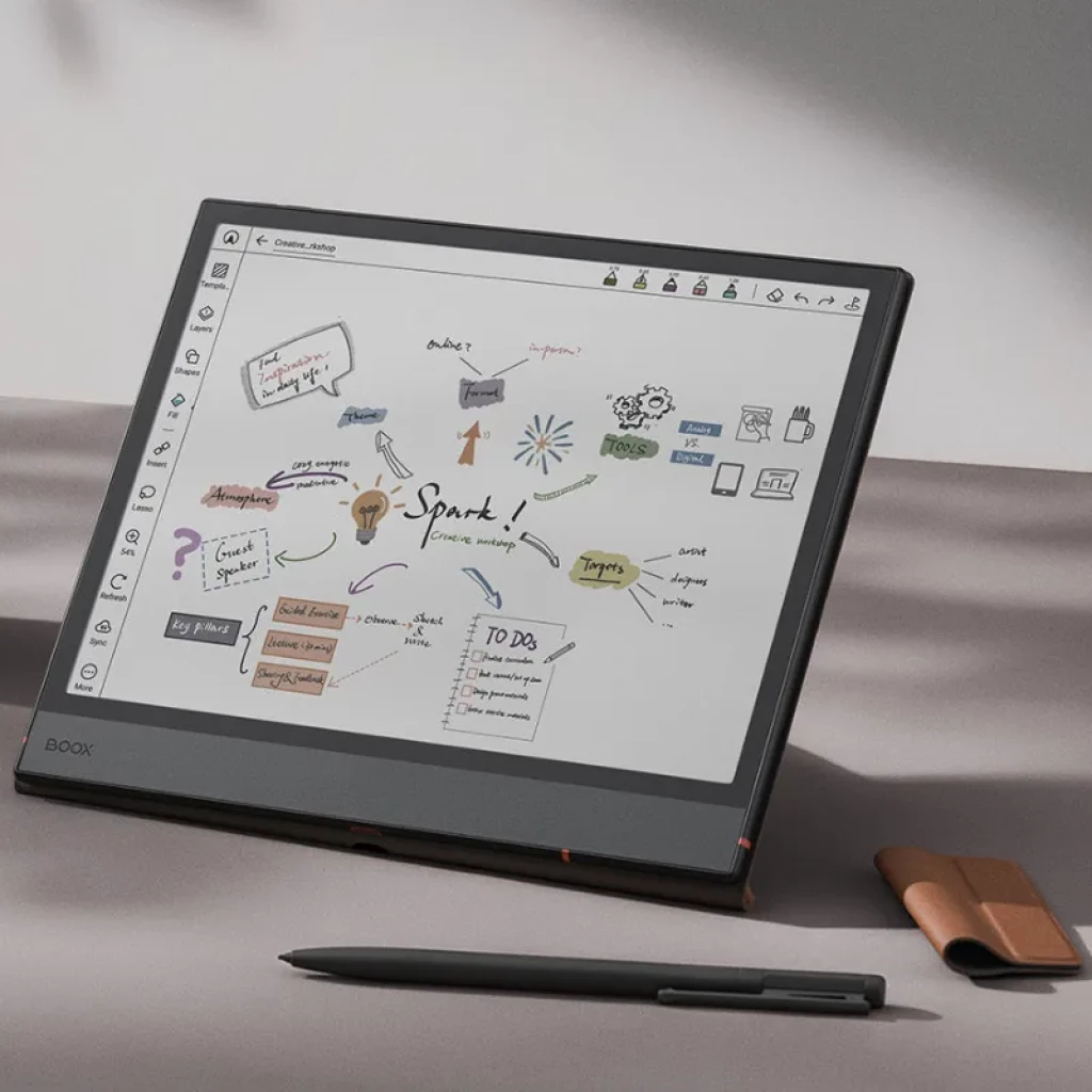 Funda BOOX Magnetic para Note Air5 C Gris oscuro con textura geométrica, cierre magnético y soporte plegable - Ítem5