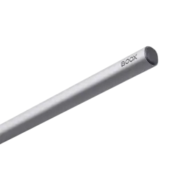 Lápiz BOOX InkSense Plus plateado con cuerpo cilíndrico, punta fina y botón lateral discreto; diseño magnético minimalista para escritura precisa