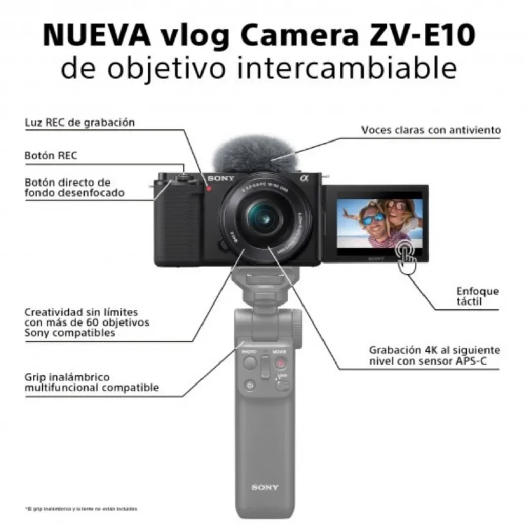 Sony ZV-E10 + E PZ 16-50 mm F3,5-5,6 OSS II - Appareil photo APS-C de 24,2 Mpx pour le vlogging - Ítem3