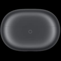 Estojo cinza dos Huawei FreeBuds Pro 5, formato oval liso, acabamento fosco, LED frontal central, design compacto e minimalista para proteção e carregamento