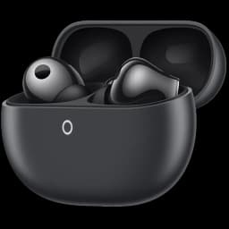 Huawei FreeBuds Pro 5 Cinza em estojo oval fosco; earbuds intra-auriculares ergonômicos com hastes curtas e acabamento cinza escuro elegante