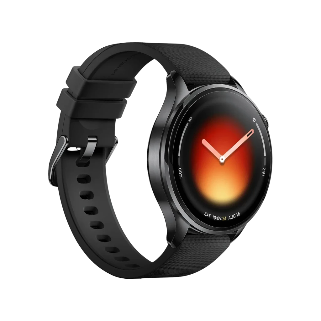 Xiaomi Watch 5 Negro con caja metálica, pantalla circular AMOLED sin bisel, corona lateral y correa de silicona negra con hebilla y ranuras ajustables - Ítem2
