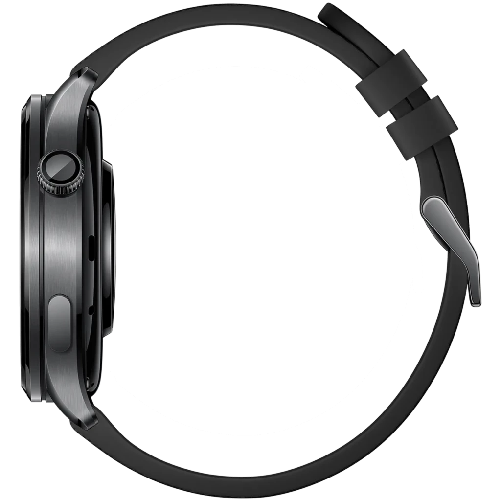 Xiaomi Watch 5 Negro con caja metálica, pantalla circular AMOLED sin bisel, corona lateral y correa de silicona negra con hebilla y ranuras ajustables - Ítem4
