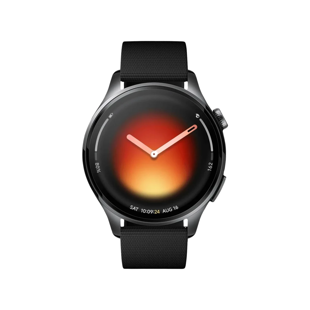 Xiaomi Watch 5 Negro con caja metálica, pantalla circular AMOLED sin bisel, corona lateral y correa de silicona negra con hebilla y ranuras ajustables - Ítem1