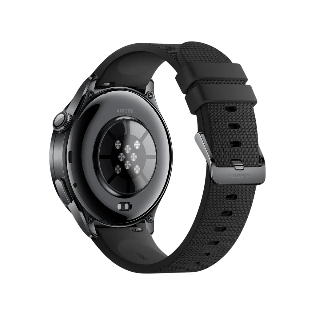 Xiaomi Watch 5 Negro con caja metálica, pantalla circular AMOLED sin bisel, corona lateral y correa de silicona negra con hebilla y ranuras ajustables - Ítem3