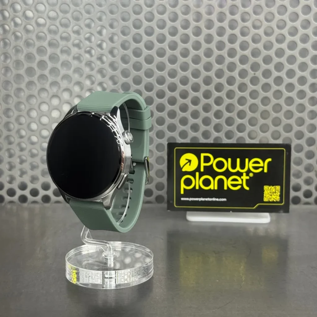 Xiaomi Watch 5 Verde Enebro con caja metálica, pantalla circular AMOLED sin bisel, corona lateral y correa de silicona negra con hebilla y ranuras ajustables - Ítem2