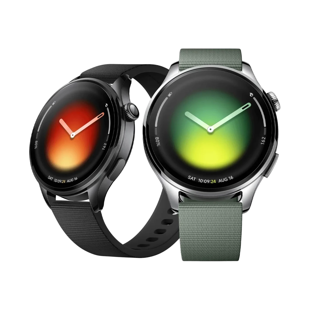 Xiaomi Watch 5 Verde Enebro con caja metálica, pantalla circular AMOLED sin bisel, corona lateral y correa de silicona negra con hebilla y ranuras ajustables - Ítem6