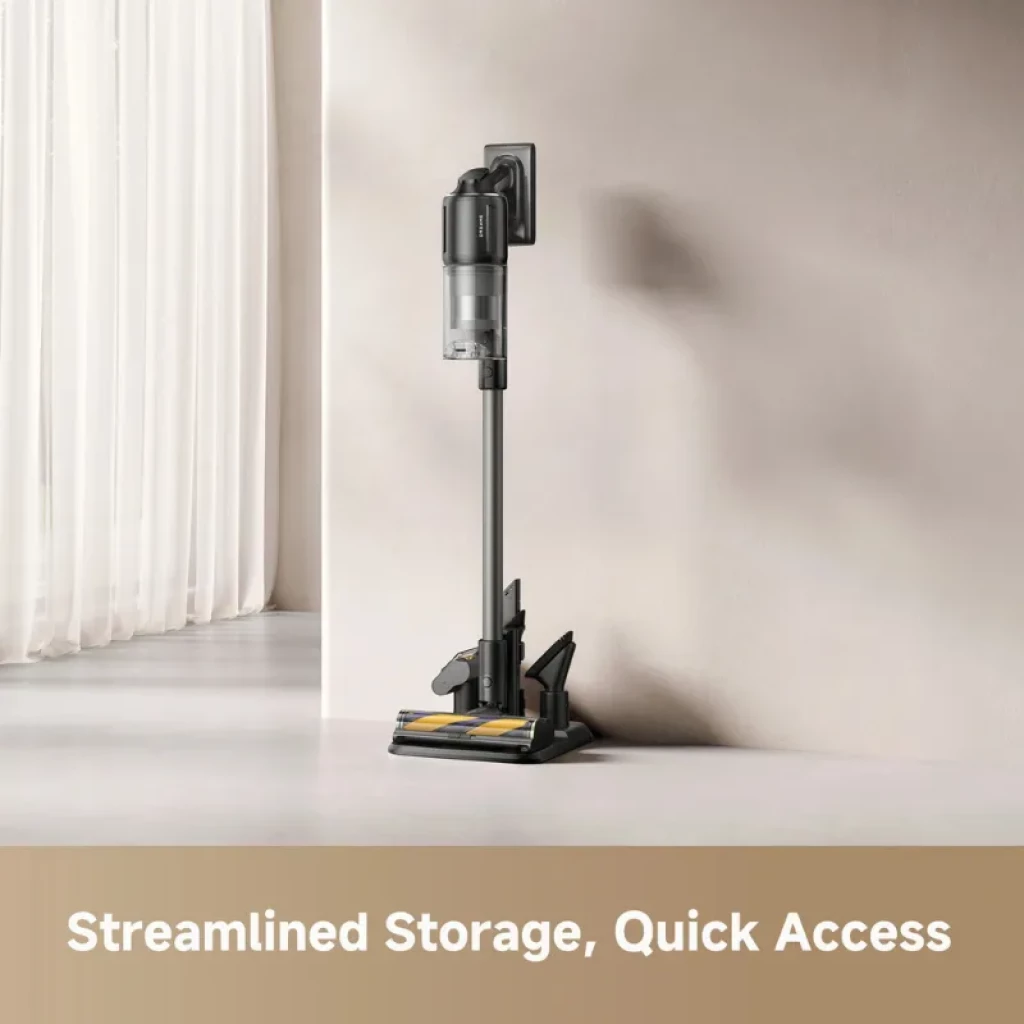 Dreame R20 Ultra AquaCycle sans fil en couleur noire, corps élancé avec réservoir transparent et tête motorisée à profil bas - Ítem8