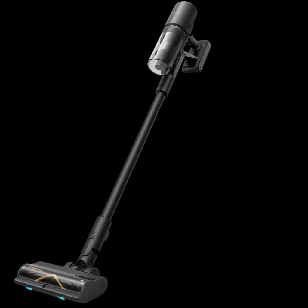 Aspirateur balai noir 4 en 1 Dreame H15 Mix, tube long, tête motorisée large avec rouleau bicolore, réservoir transparent, design fin et léger, 18 000 Pa