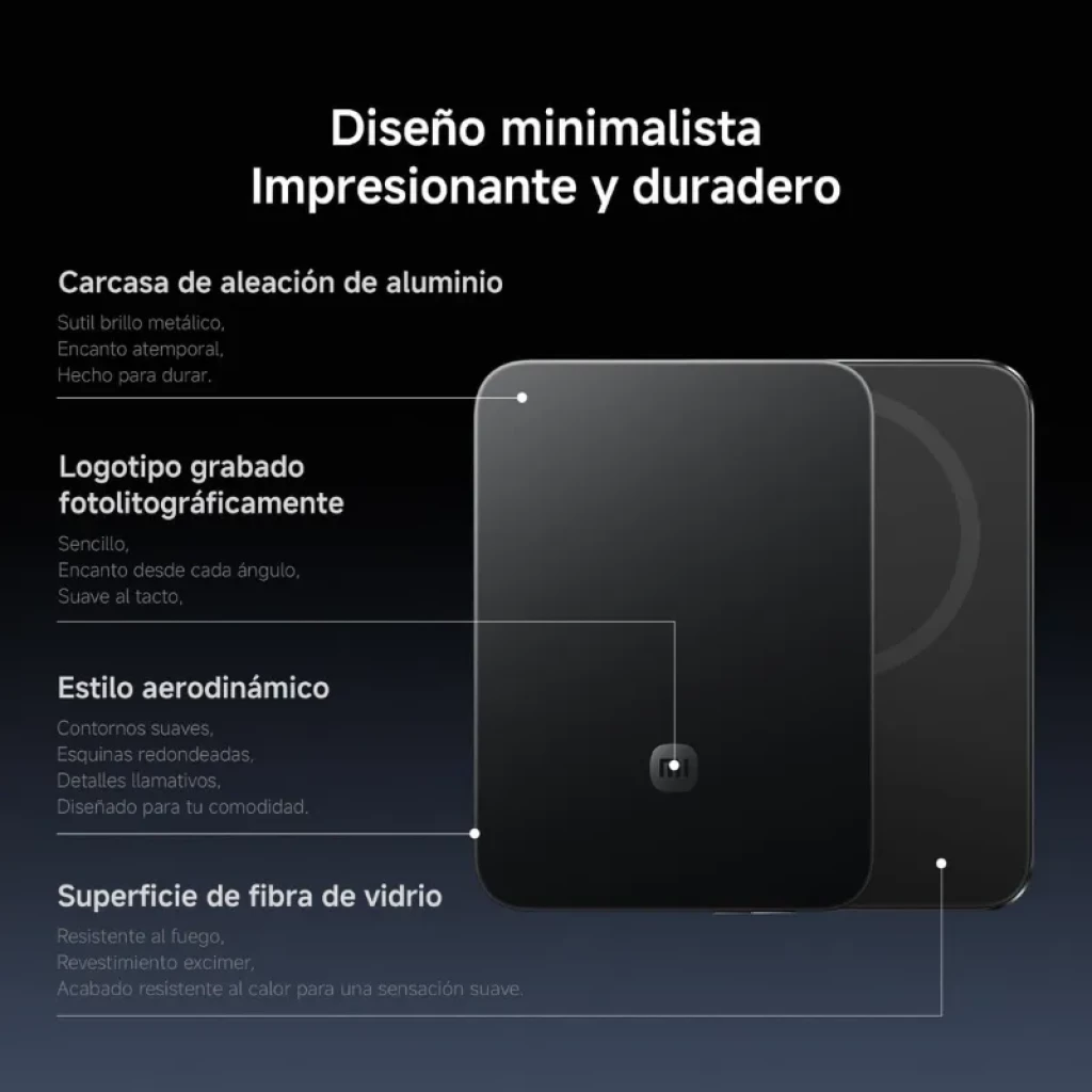 Power bank magnético ultradelgado naranja con acabado mate, anillo MagSafe visible, bordes redondeados y logo mi al frente - Ítem8