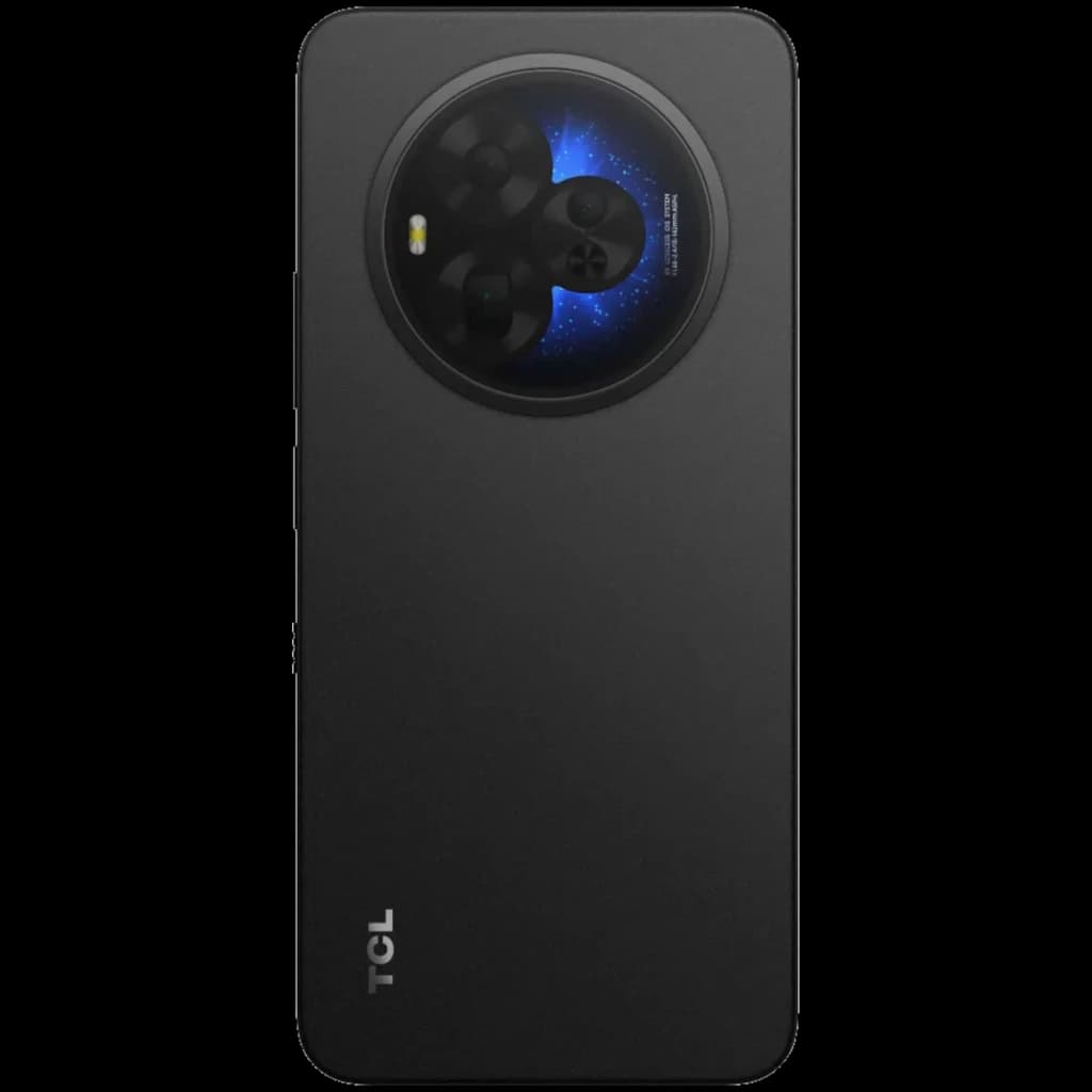 Dos noir élégant avec module photo circulaire pro à triple capteur et flash, finition mate NXTPAPER, design épuré TCL 60 NXTPAPER Ultra 5G IP68