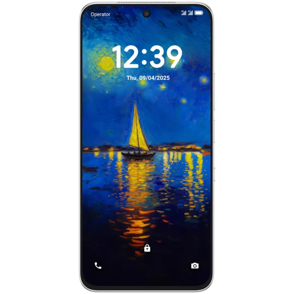 TCL 60 NXTPAPER Ultra 5G branco com moldura metálica, tela ampla com câmera frontal central, módulo traseiro triplo grande e acabamento texturizado elegante - Item1