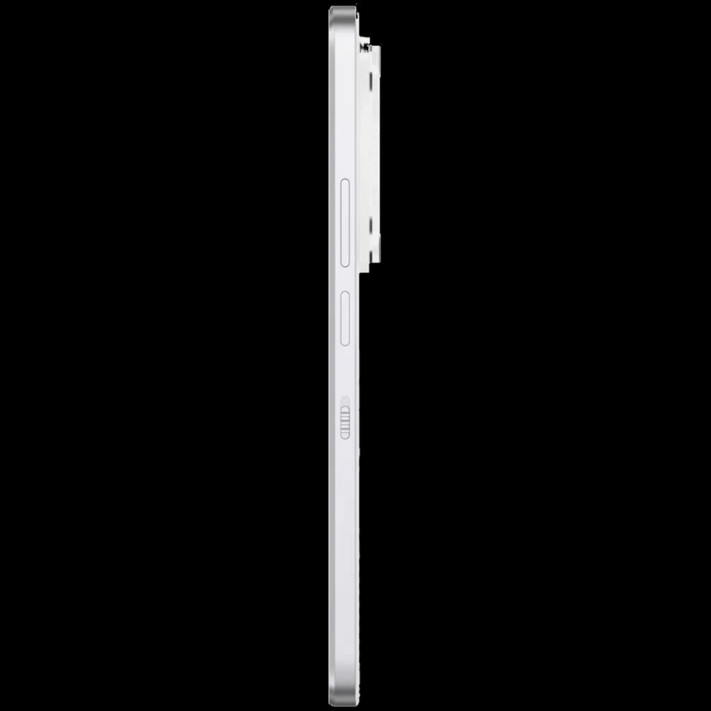 TCL 60 NXTPAPER Ultra 5G blanc, cadre métallique fin, tiroir SIM/SD éjecté côté droit, boutons volume et bascule visibles, design plat élégant