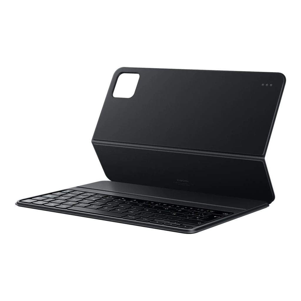 Xiaomi Pad 8 / 8 Pro Keyboard: capa teclado magnética preta com teclas de perfil baixo, suporte dobrável e recorte para câmera traseira quadriangular - Item