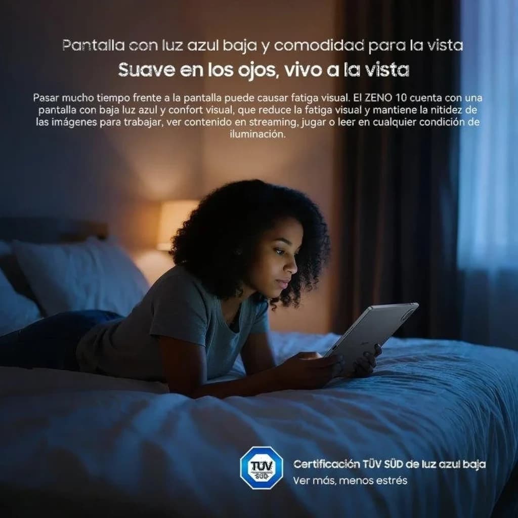 Écran à faible lumière bleue, net et confortable pour les yeux; idéal pour lire, travailler ou regarder la nuit avec certification TÜV SÜD