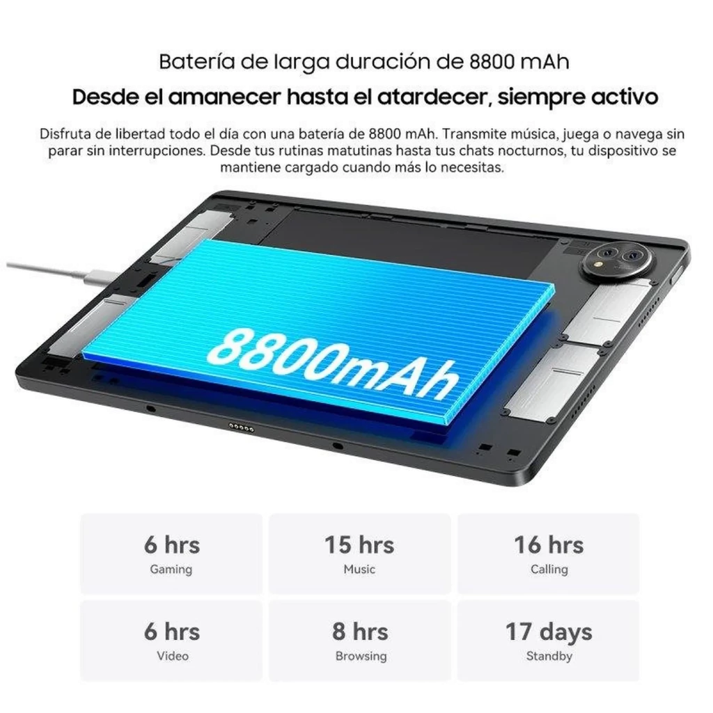 Tablet Blackview Zeno 10 5G preto com tela 11 2K, teclado destacável, caneta, capa, cabo e carregador; câmera traseira dupla e bordas finas - Item5