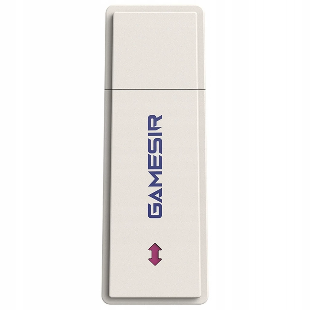 Adaptador Bluetooth para Gamesir Nova 2 Lite em formato USB, corpo metálico prateado com tampa removível e logotipo GAMESIR em azul - Item1