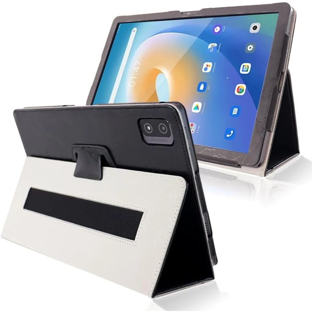 Funda Leather Tablet TCL NXTPAPER 11, negra con textura, cierre magnético y soporte plegable tipo tríptico; protege bordes, esquinas y acceso a puertos y - Ítem1