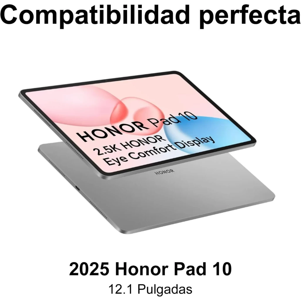 Capa com teclado para Honor Pad 10 12.1 polegadas, cor preta, suporte ajustável, fecho magnético e recorte para câmera dupla, proteção completa e fina - Item1