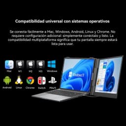 Monitor portátil Blackview SCM8 15.3 pulgadas IPS 1200p con bisagra plegable tipo libro, doble pantalla extendida, puertos USB-C PD 100W y diseño ultradelgado