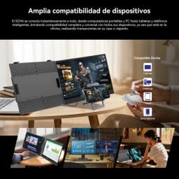 Monitor portátil Blackview SCM8 15.3 IPS 1200p con USB-C PD 100W; diseño delgado, soporte trasero texturizado, biseles finos y amplia compatibilidad con