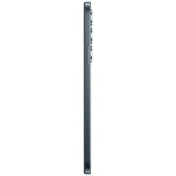 Lateral do Realme C100 5G verde com perfil fino, botões de volume e energia visíveis e módulo de câmeras saliente na traseira