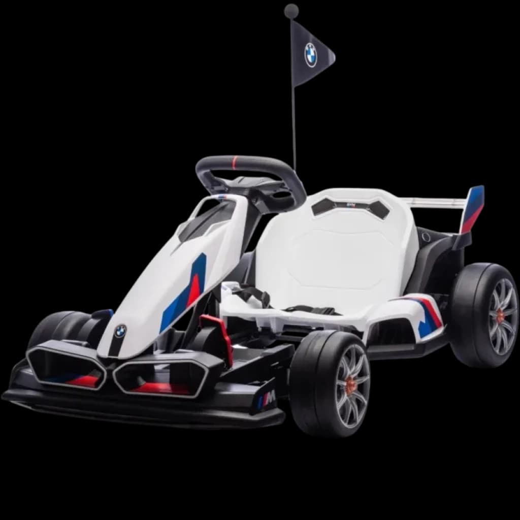 BMW Go Kart 24V Blanco Asiento Ajustable 12 km/h - Coche Eléctrico para Niños