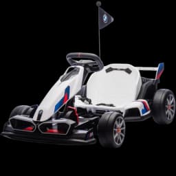 BMW Go Kart 24V Blanco Asiento Ajustable 12 km/h - Coche Eléctrico para Niños