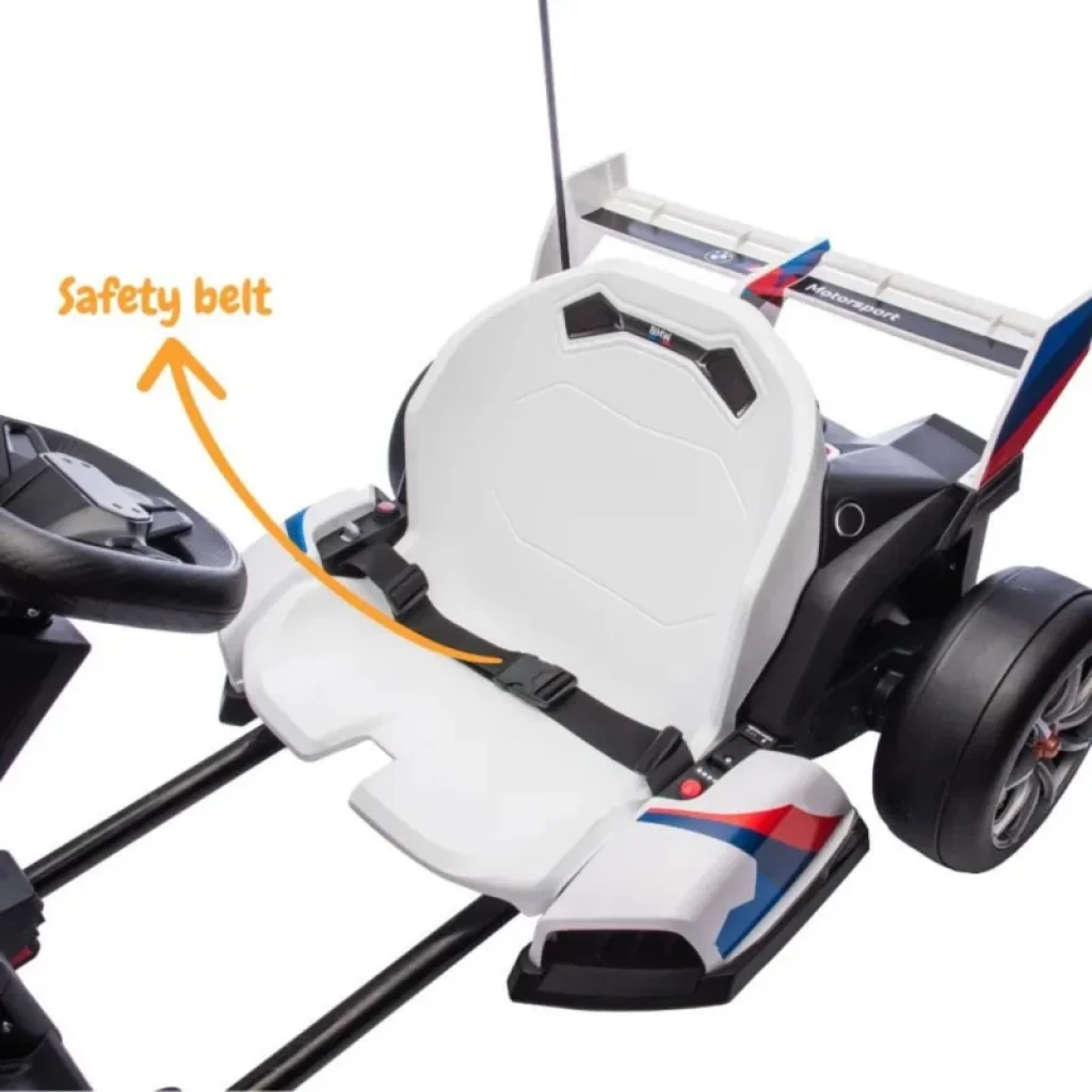 BMW Go Kart 24V Blanco Asiento Ajustable 12 km/h - Coche Eléctrico para Niños - Ítem1