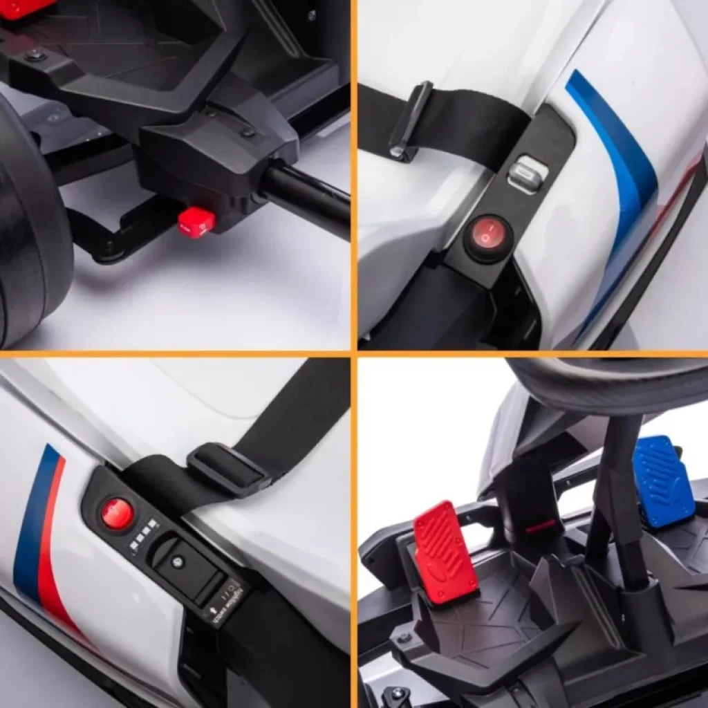 BMW Go Kart 24V Blanco Asiento Ajustable 12 km/h - Coche Eléctrico para Niños - Ítem2