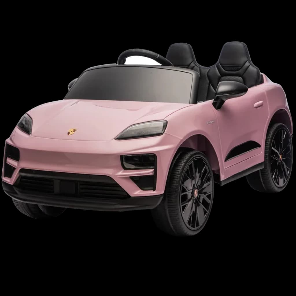 Porsche Macan Rosa 12V Licenciado Oficialmente com Comando Parental 2.4G - Carro Elétrico Infantil