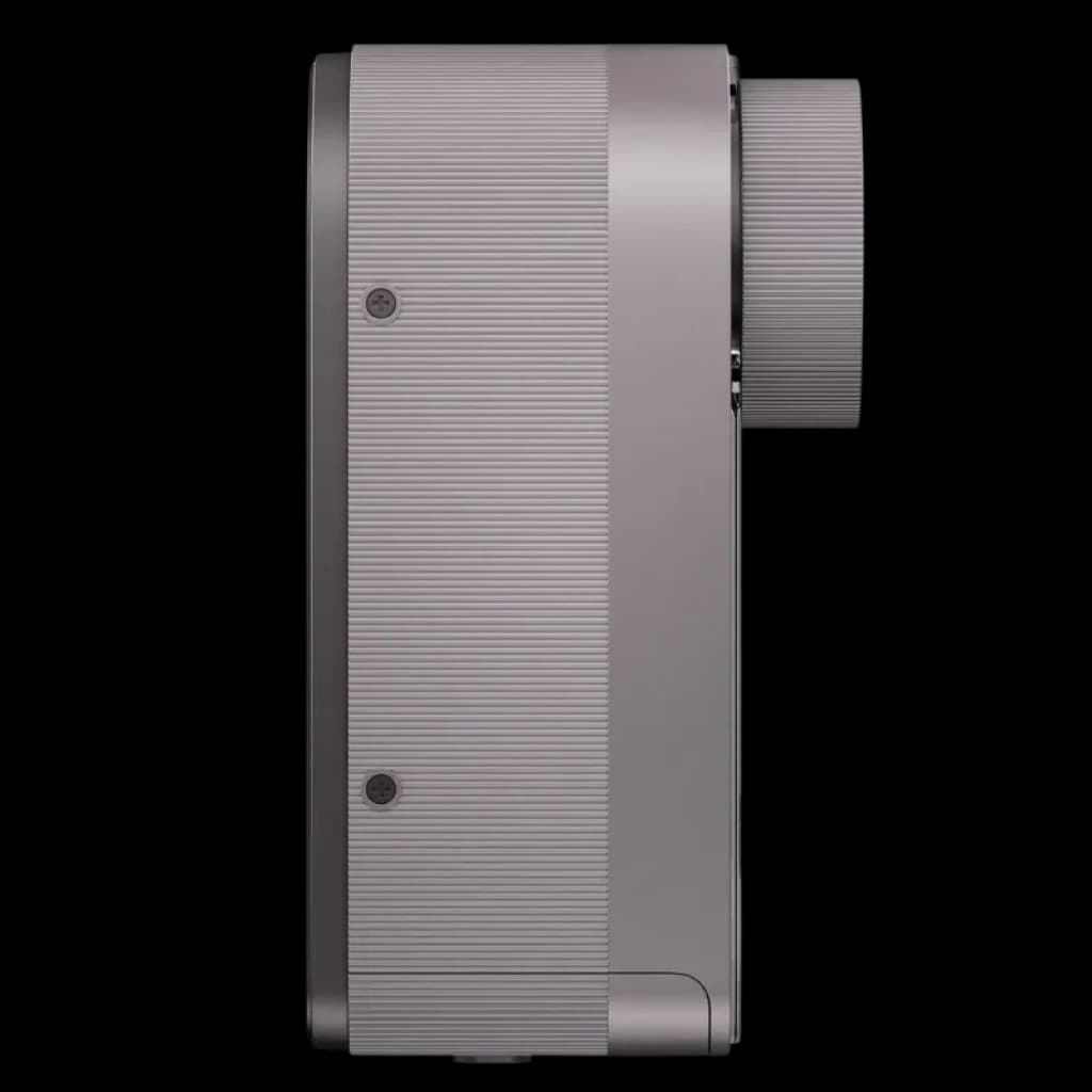 Xiaomi Self-Install Smart Lock sin teclado, cuerpo lateral gris con acabado estriado, perilla cilíndrica grande y tornillos visibles para fácil montaje