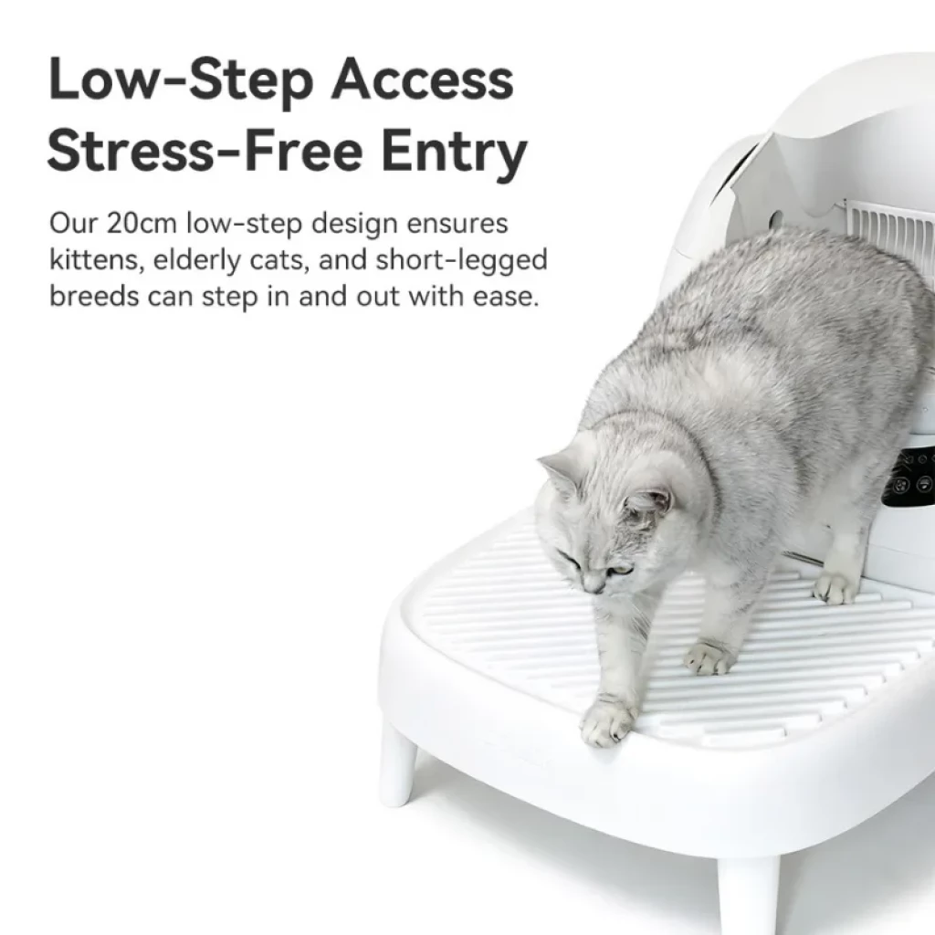 Escada para caixa de areia CATLINK Open-X cinzenta, plataforma antiderrapante com ranhuras, quatro pés estáveis ​​e design compacto em plástico resistente - Item2