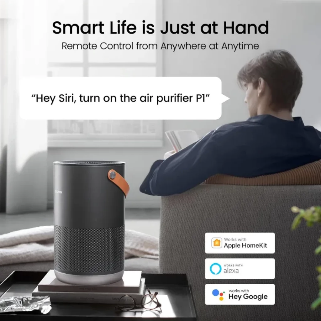 Purificateur d’air Smartmi Air Purifier P1 gris foncé avec panneau LED et design cylindrique - Ítem9