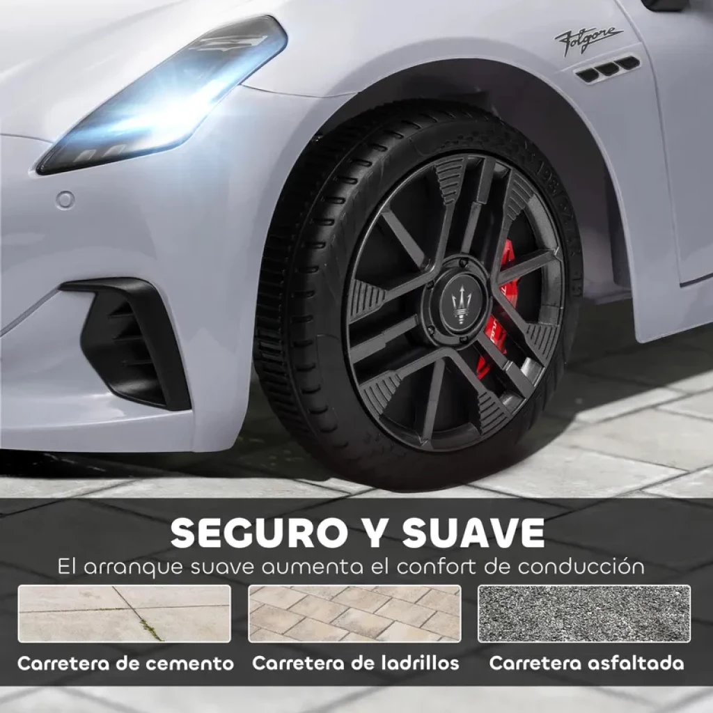 Maserati GranTurismo Folgore 12V Cinza Oficial Licenciado com Rodas em EVA - Carro Elétrico Infantil - Item1