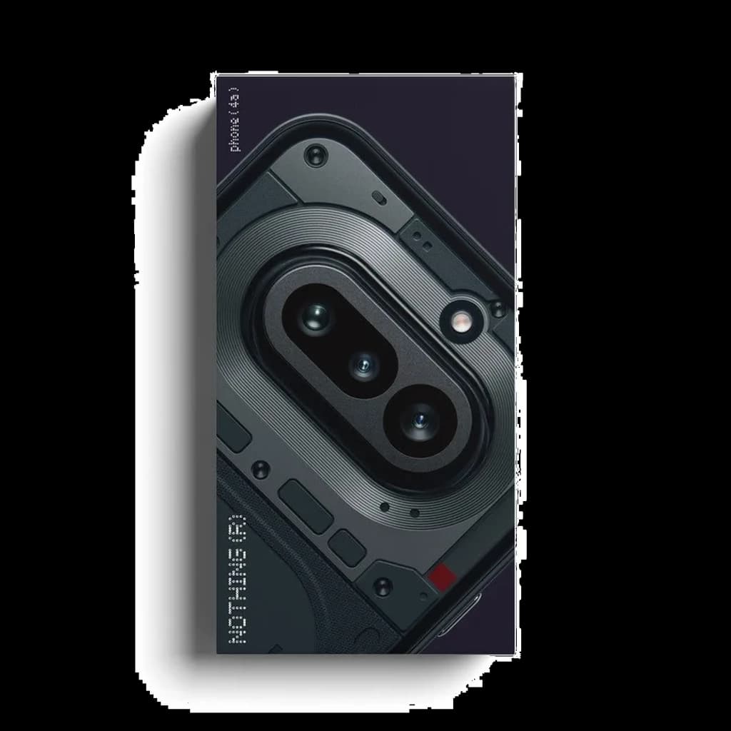 Nothing Phone 4a 5G rosa com traseira transparente, módulo dual de câmeras 50 MP em destaque, detalhes industriais e LEDs visíveis; 12 GB e 256 GB