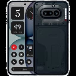Nothing Phone 4a 5G preto com traseira transparente, módulo duplo de câmera 50 MP, tela ampla com furos e interface minimalista, 256 GB e 12 GB RAM