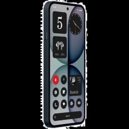 Nothing Phone 4a 5G preto com tela cheia e bordas finas, câmera frontal em furo central, laterais retas e módulo de botões discreto na lateral