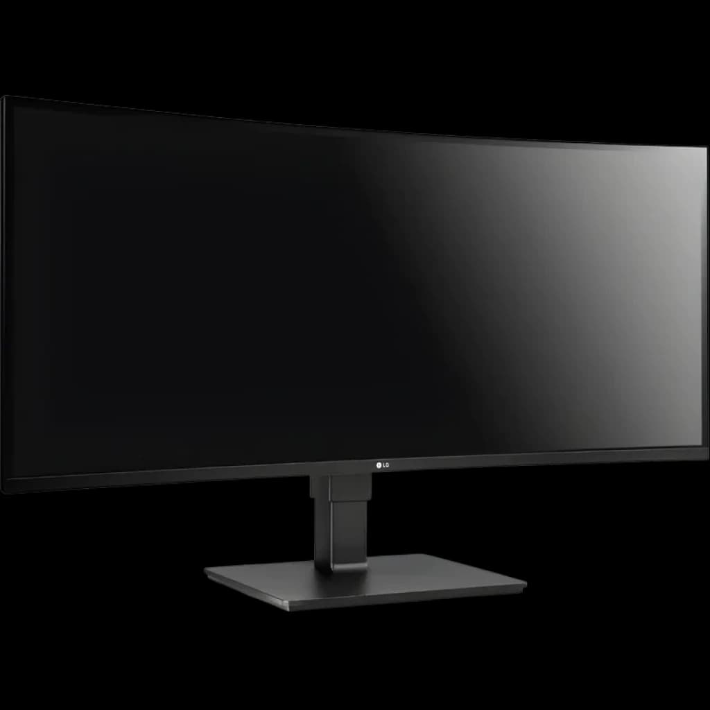 LG 35BN77CP-B.AEU monitor curvo UltraWide 35 pulgadas, biseles finos, pantalla negra mate, soporte ajustable y base rectangular robusta