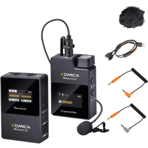 Comica BoomX-D D1 Preto - Microfone de lapela sem fios, alcance de 300m, latência <20ms