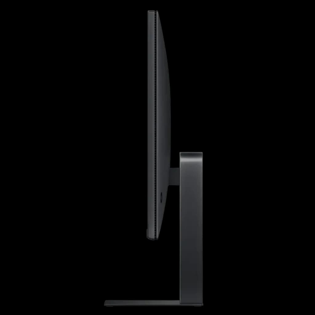 Profil latéral du Xiaomi Monitor A27i 2026 IPS 27 pouces, cadre fin, pied robuste en métal, écran plat FHD 144 Hz, design sobre noir mate