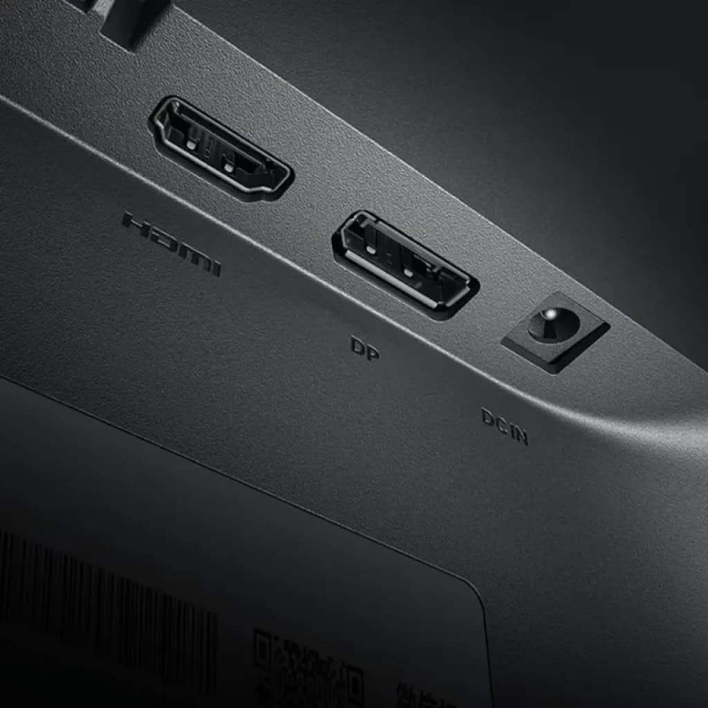 Xiaomi Monitor A27i 2026 FHD 144 Hz avec connectiques HDMI, DisplayPort et DC-IN, finition noire mate, bords fins pour un setup PC élégant et moderne