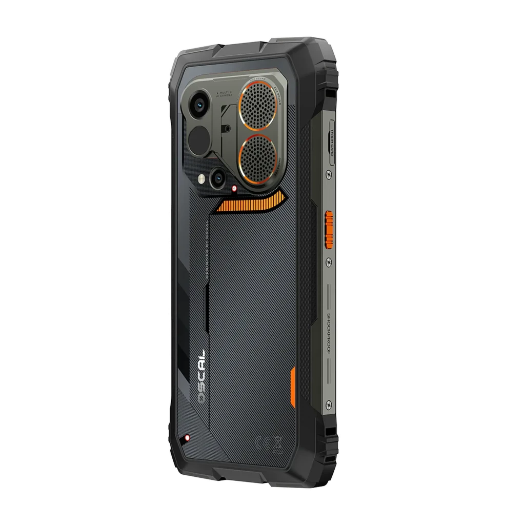 Oscal Pilot 6 preto robusto com 256 GB, 12 GB RAM, módulo de câmara dupla e lente térmica; ecrã mostrando imagem térmica em alta definição - Item5