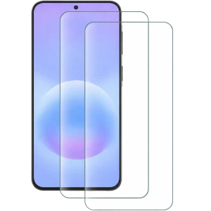 Pack x2 Protetor de vidro temperado Samsung Galaxy A57 com bordas finas, alta transparência e recorte para câmera, cobertura total da tela e toque sensível