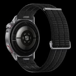 Huawei Watch GT Runner 2 negro con correa textil ajustable, caja metálica plateada y sensores traseros
