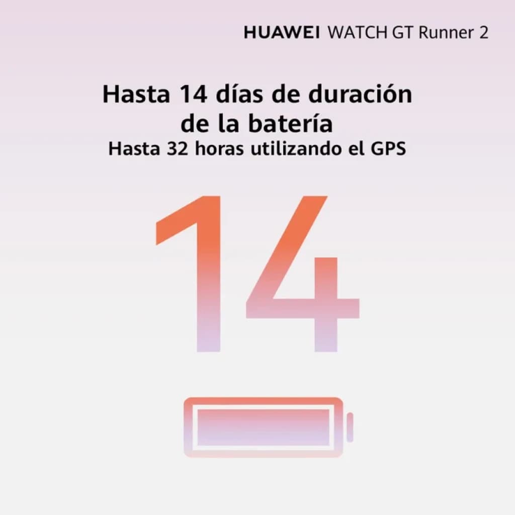 Huawei Watch GT Runner 2 con batería hasta 14 días o 32 h con GPS, diseño deportivo y ligero