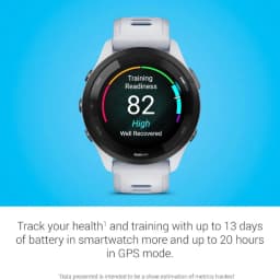 Garmin Forerunner 265 46 mm branco e azul com indicador colorido de prontidão para treino