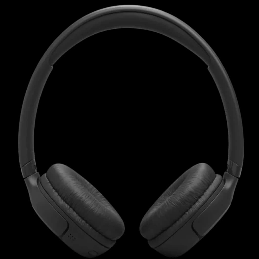 Casque supra-auriculaire noir mat avec arceau rembourré, oreillettes pliables coussinées et commandes intégrées, design épuré et compact JBL Tune 530BT