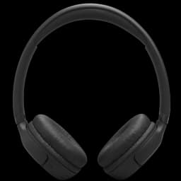 Casque supra-auriculaire noir mat avec arceau rembourré, oreillettes pliables coussinées et commandes intégrées, design épuré et compact JBL Tune 530BT